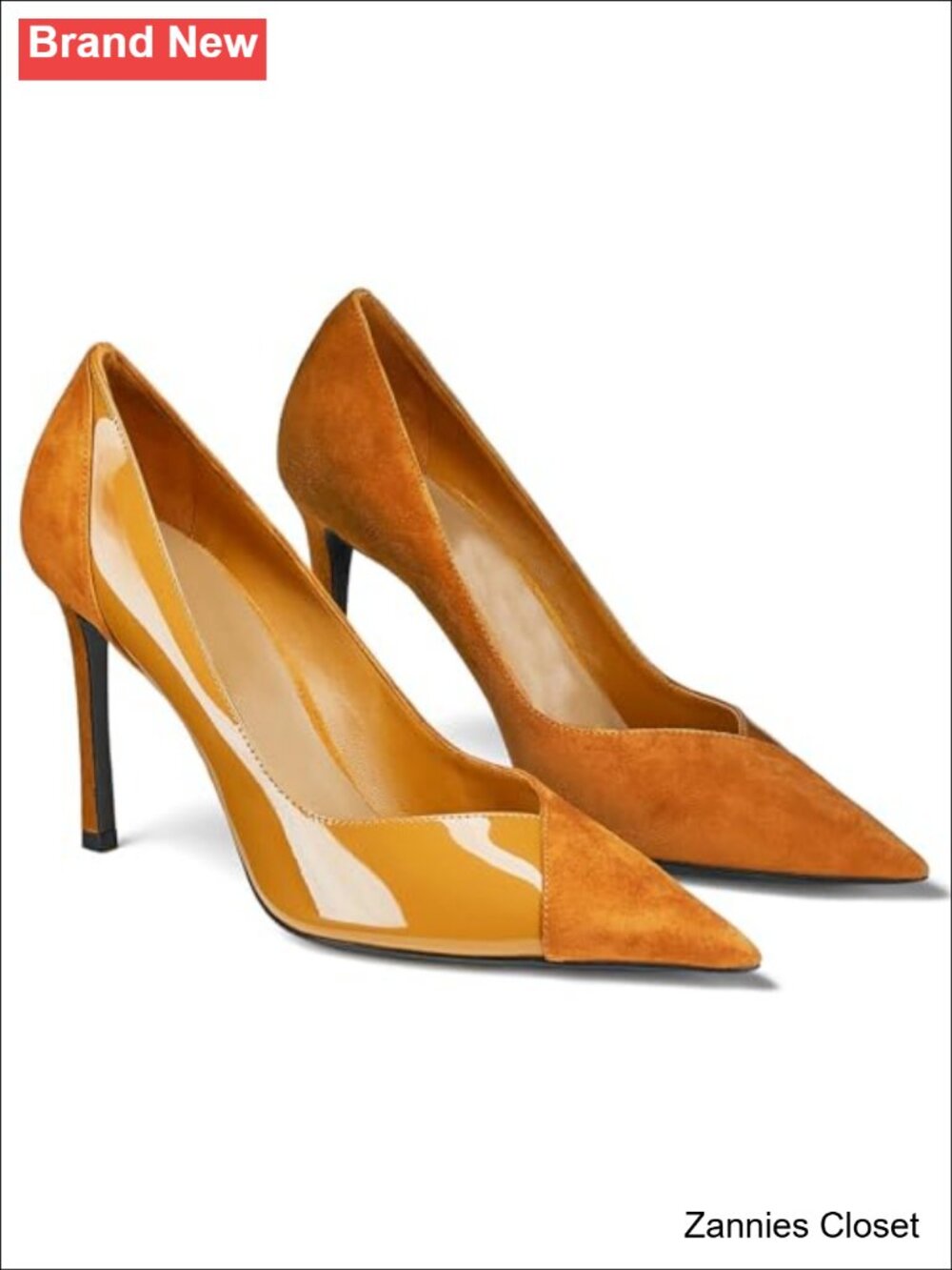 ✨ Pointed Toe Patent Suede Stiletto Heel Slip On Office Party Wedding Pumps